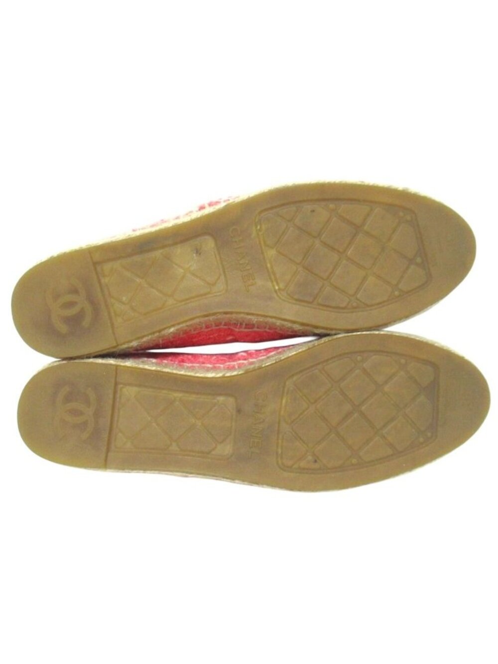 Chanel CC Logo Tweed Espadrilles Shoes Pink Black - Picture 9 of 10